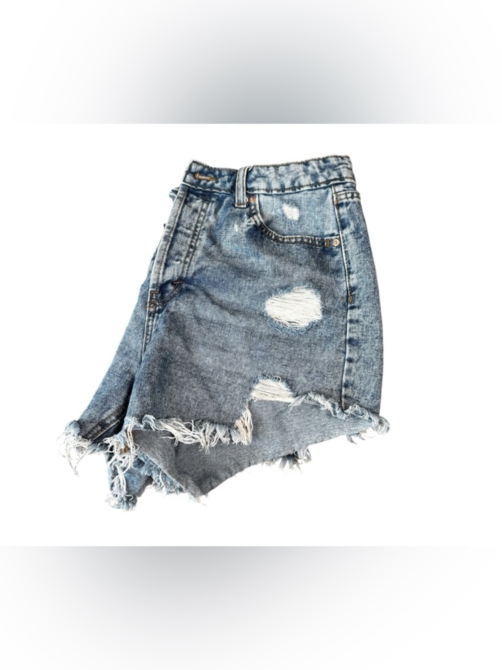 Wild Fable Distressed Denim Shorts High Rise Frayed Hem